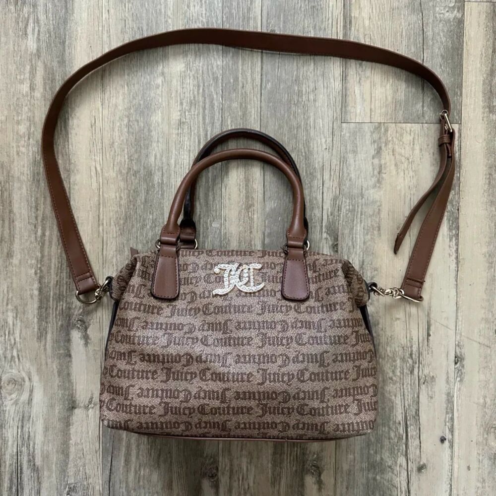 Y2K Juicy Couture Chestnut Chino Studded Satchel Boston Bag